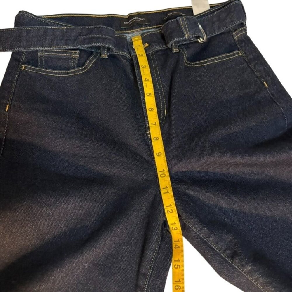 Banana Republic Premium Denim High-Rise Wide-Leg Crop Jeans 28 Dark Wash - Picture 10 of 11